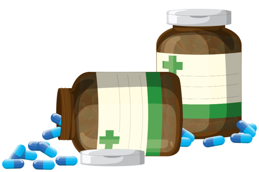 Tekening van medicatie verpakking